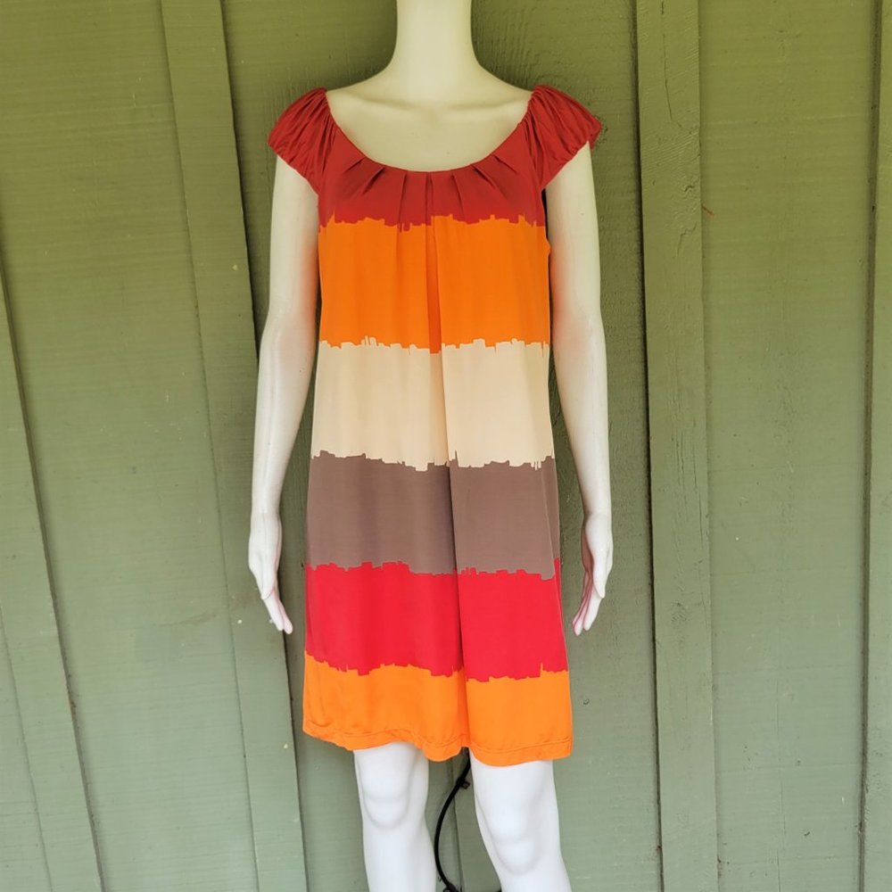 BCBG Max Azria Orange Red Shift Dress S